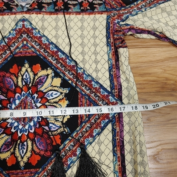 Boston Proper Tasseled Fringed Boho Coverup Mini Dress Size Medium - Picture 4 of 15